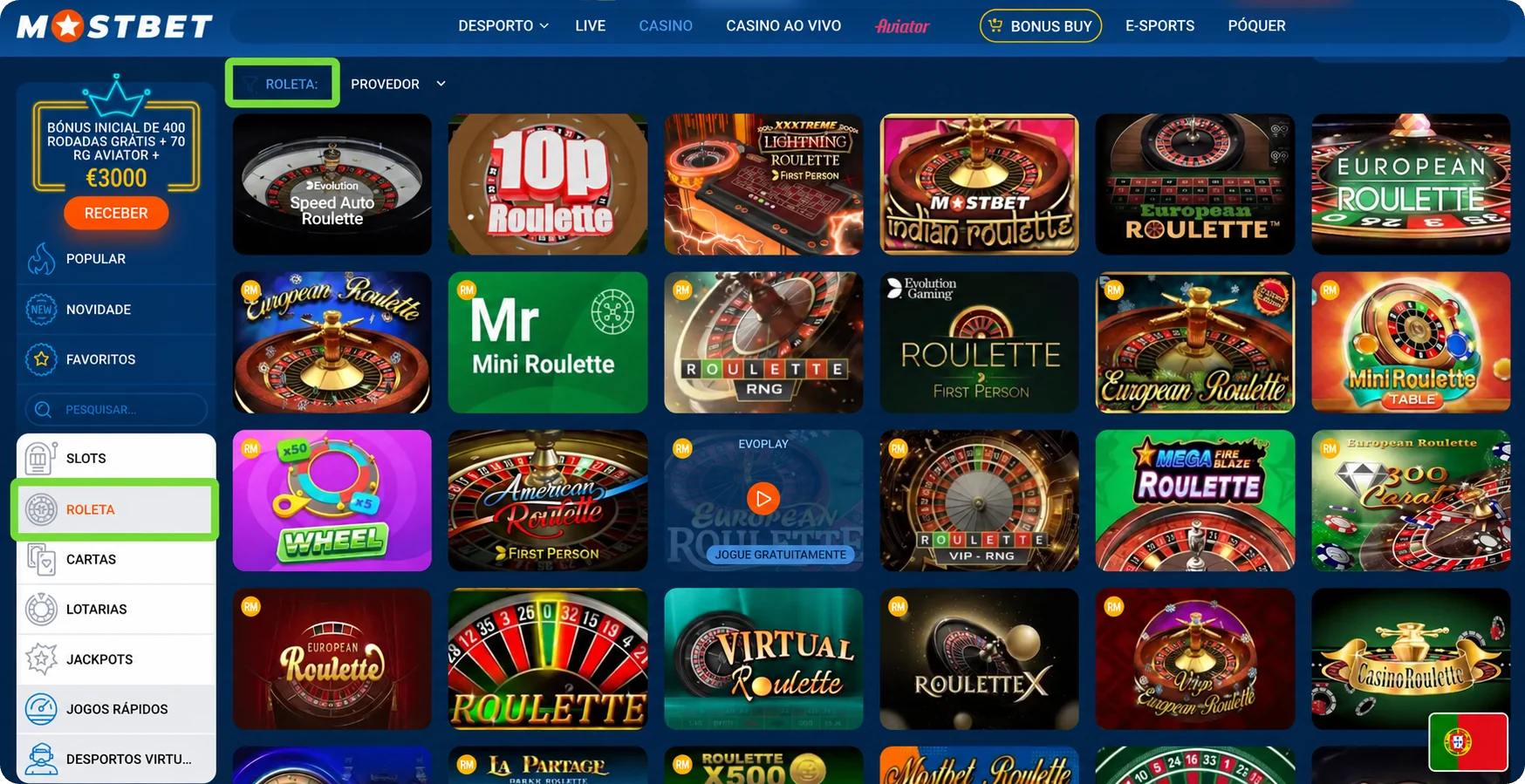 Roleta no casino Mostbet Categoria de roleta no casino Mostbet